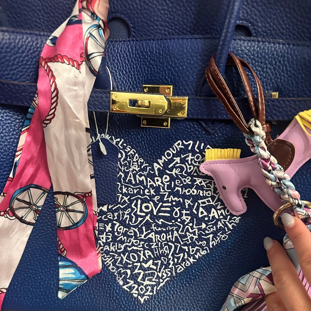 Luxury custom handbag, designer inspired, blue - Picture 6 of 6